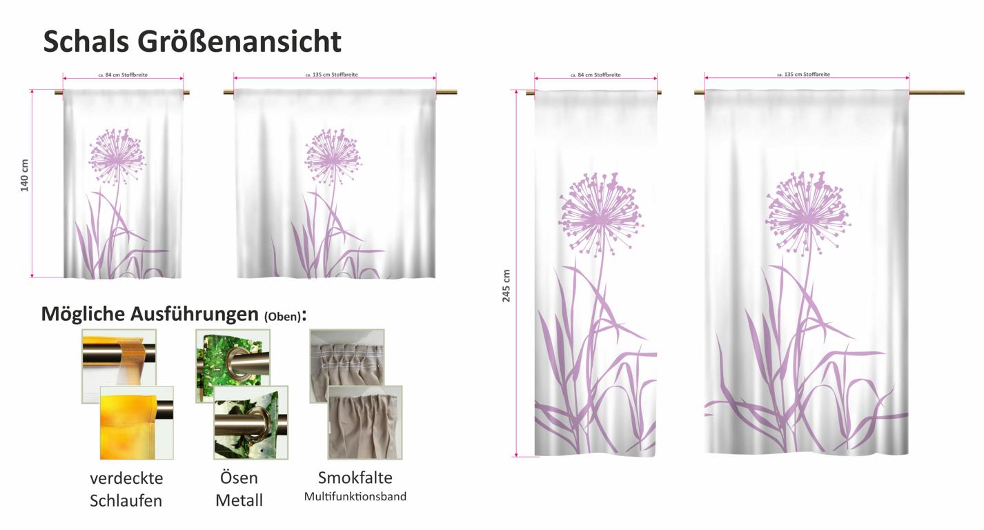 Vorhang Schal Blanco flieder - Ösenschal oder Schlaufenschal